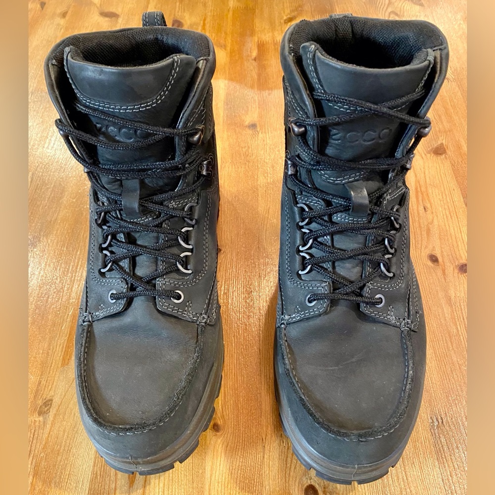 Ecco Men’s Black Leather Mid-Ankle Boots Gore-Tex Liner Size 11